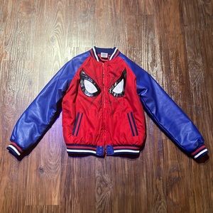 SPIDER-MAN DISNEY LETTERMAN JACKET SIZE 7/8 LIKE NEW